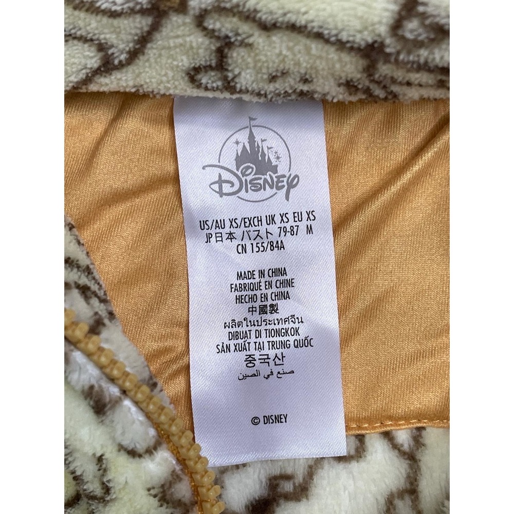 DISNEY Winnie The Pooh Full Zip Soft Fleece Jacket White & Brown Women XS - Picture 8 of 8